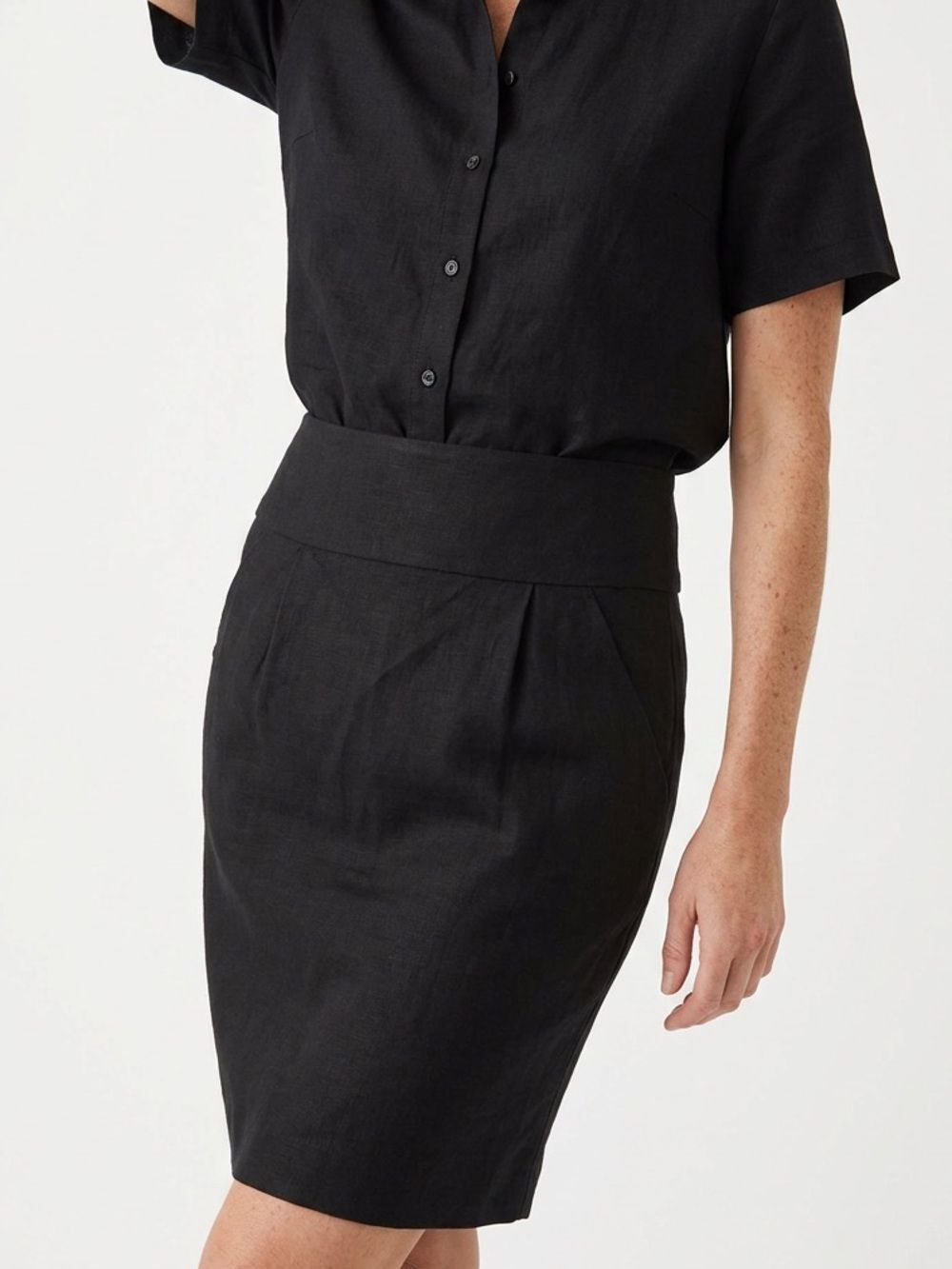 THEORY | Black Pencil Skirt with Pockets Wool Blend Women’s Size 4
